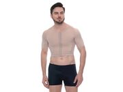 Colete masculino curto com abertura com manga 